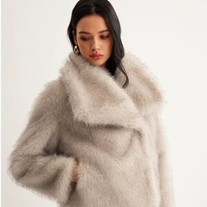 SOLD OUT - NWT Commense Faux Fur Button Wool Coat in Medium
